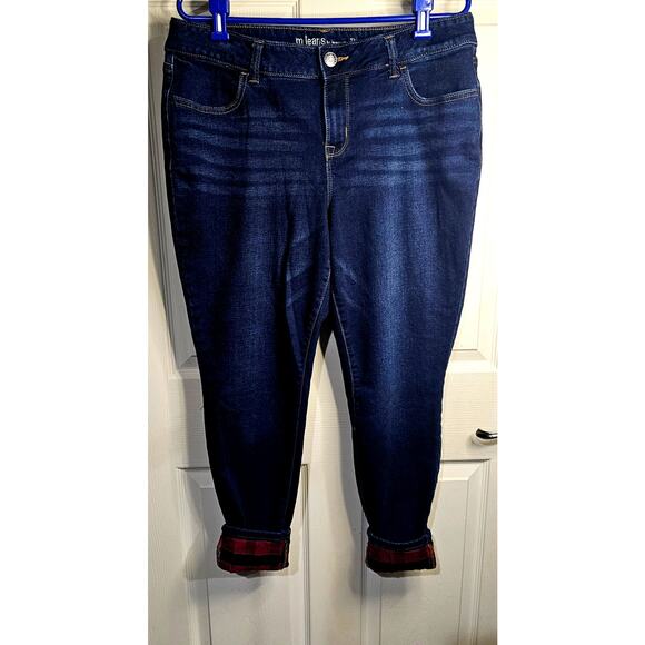 M Jeans by Maurices Mid-Rise Dark Wash Denim – XL-Short, Checkered Flannel Cuff - Picture 2 of 8